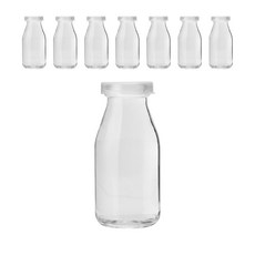 PE 蓋牛奶玻璃瓶 200ml KH36, 180ml, 8個