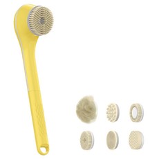 西格傢飾 6合1舒活全能電動沐浴刷, 1支, 黃色