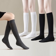 위더스욕실용품 여성용 슬림핏 반장목 사계절 니삭스 3켤레 세트 S08