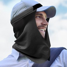 감자 쿨링가드 얼굴 목 햇빛 가리개 C1, 블랙, 1개