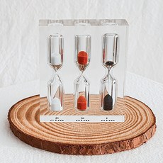 水晶迷你沙漏 1分鐘 + 2分鐘 + 3分鐘組合, 透明