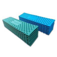 Happyday 戶外旅行發泡露營墊2件組, 卡其色 + 藍色