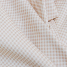 Lily Fabric 寬幅雙面針織有機棉布料, 棕色格紋, 1個