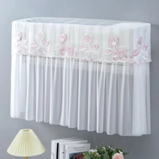 릴리픽 귀여운 벽걸이 에어컨 직풍방지 바람막이 커튼 튤립 화이트 94 x 20 cm, 1개