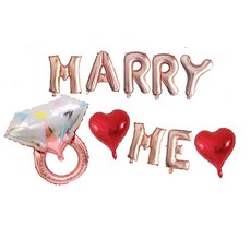 Marry Me 氣球組, 玫瑰金, 1套