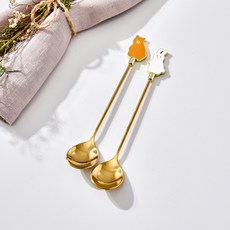 Modern House 小夥伴蓬蓬茶匙2入組, 1組, 金色