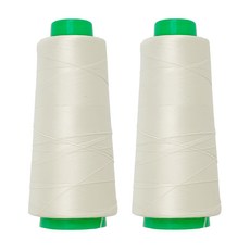 COTS 拷克/鎖邊/包縫用尼龍彈力線 2 200m, 象牙白, 2個