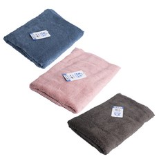 non-no 儂儂 純棉越洗越蓬瞬吸水浴巾3件組 no-B 棉紗, 寶石藍 + 雲霧灰 + 珊瑚粉, 1組