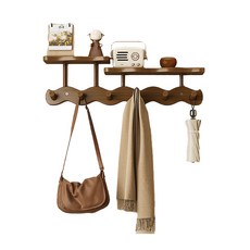 上手家居 波浪層板木頭掛鉤 1組 深色 牆壁掛鉤 造型掛勾 掛衣勾