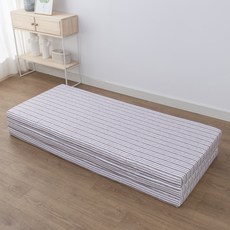 아지오텍스 서포트슬립 3단 접이식 메모리폼 토퍼매트리스, 트위드그레이, 7.5cm