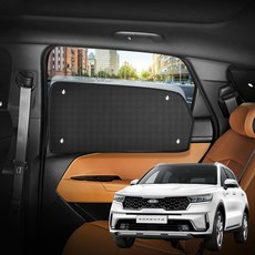 지엠지모터스 프리미엄 차량용 햇빛가리개 차종별 맞춤제작 차박커튼 풀세트 쏘렌토MQ4 2020년3월~, 타공블랙, 1세트