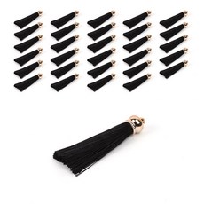 Home & Life 鍍金流蘇, 黑色, 30個