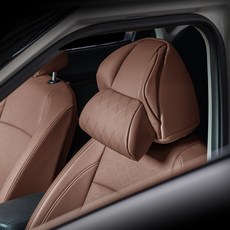 VENDICT 車用頭枕皮革頸枕 一體成形 VER2, 1個, 哈瓦那棕