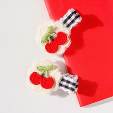 아기코끼리 체리 꽃잎 헤어핀 2p