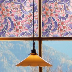 VeniliaDecor Sheet Nara 黏貼式窗貼 Moon Star Red 10-381, 藍色 + 紅色