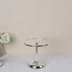 安慰復古蛋糕底座簡約圓形支架 小型, 銀, 1個