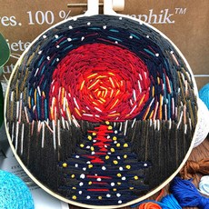 神秘自然刺繡DIY 15cm, 1個, 02