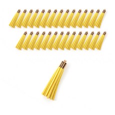 Home&Life 短版皮革流蘇, 黃色, 30個