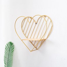 soonZAM 風格咖啡廳裝潢創意 鐵製愛心藝術壁飾, 金色, 1層