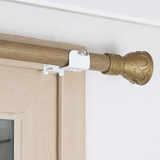 세류 커튼봉 스위트 25mm + 안뚫어고리 세트, 골드(커튼봉), 화이트(안뚫어고리)