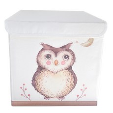 嘟嘟藝術 連蓋式玩具收納盒, 4 新月與貓頭鷹