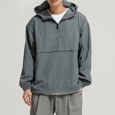 YTCLOSET 防風Oversize連帽Anorak半拉鍊防風外套