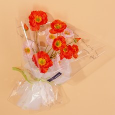 ASPASIA 人造罌粟花透明花束, 橘色, 1個