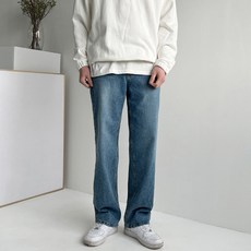 MEOSIDDA 男款水洗寬牛仔褲