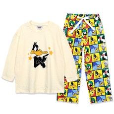 Little rabbit 孩童Daffy Duck印花睡衣套裝