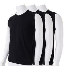 JISIF 男士透氣絲光加工30支棉圓領肌肉T恤法式背心運動背心 3件組