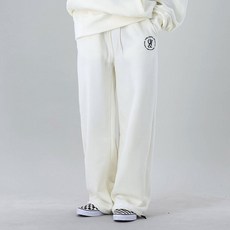오버앤 MADE 빈티지 서클 자수 기모 투웨이 밴딩팬츠