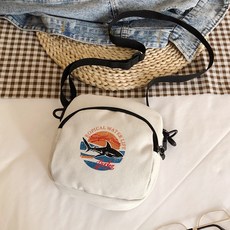 SORIDAL 女款 Nielas 日常拉鍊帆布休閒迷你斜背包, 白色