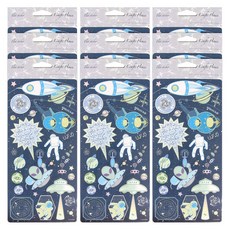 데어리즈 일러스트 펄 스티커 우주, 9개, B