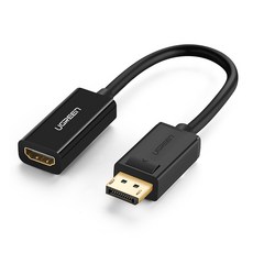 유그린 DP to HDMI 젠더 케이블, 1개