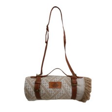 民族風野餐墊 + 皮革綁帶, 單一顏色