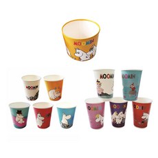 姆明彩色紙杯390ml 50p+270ml 50p+空氣杯托 黃色20p套組, 1組