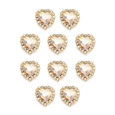 마켓감성 대용량 셀프 웨딩 클리어 큐빅 스톤 네일 퀸브로치파츠, 하트형 클리어, 10개