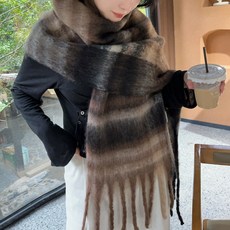 Moirbella 女用時尚格紋大款圍巾