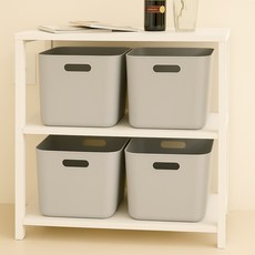 BONOHOUSE Locos 收納儲物整理盒, 灰色, 4個