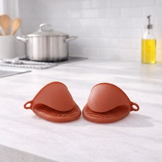 부엌다옴 실리콘 오븐장갑 미니, 오렌지, 2개