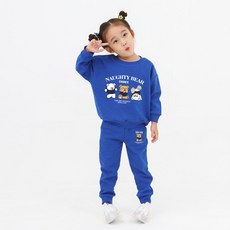 KIDSCREW 兒童刷毛三隻幸運熊上下套裝