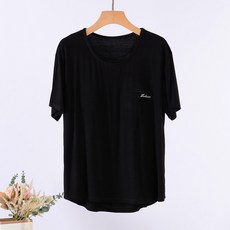 PEONIST 女款圓領帶胸墊短袖睡衣上衣