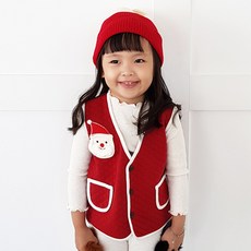 Woojooi 兒童聖誕老人印花絎縫背心