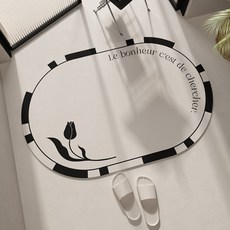 Witherhome 現代玫瑰鬱金香防滑地墊, 淺色, 1個