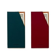 카드 캐쉬 포켓 앤 가죽 용돈봉투 2종 세트, 다크그린 + 버건디, 2개