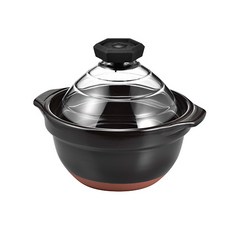 HARIO 陶瓷炊飯鍋+玻璃蓋 GNR-200-B 2-3人適用, 1組, 270*230*210mm
