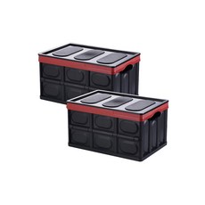 知名多功能折疊收納整理箱, 黑色, 30L, 2個