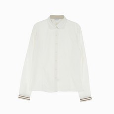 校服Mall條紋圓領雪紡衫校服襯衫