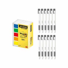 3M Post-it 油性圓珠筆 0.38mm 12入+便利貼 683-5KP-10, 黑色（圓珠筆）, 1套