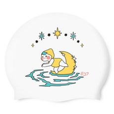 SD7 微笑月光入門泳帽, 白色, 1個